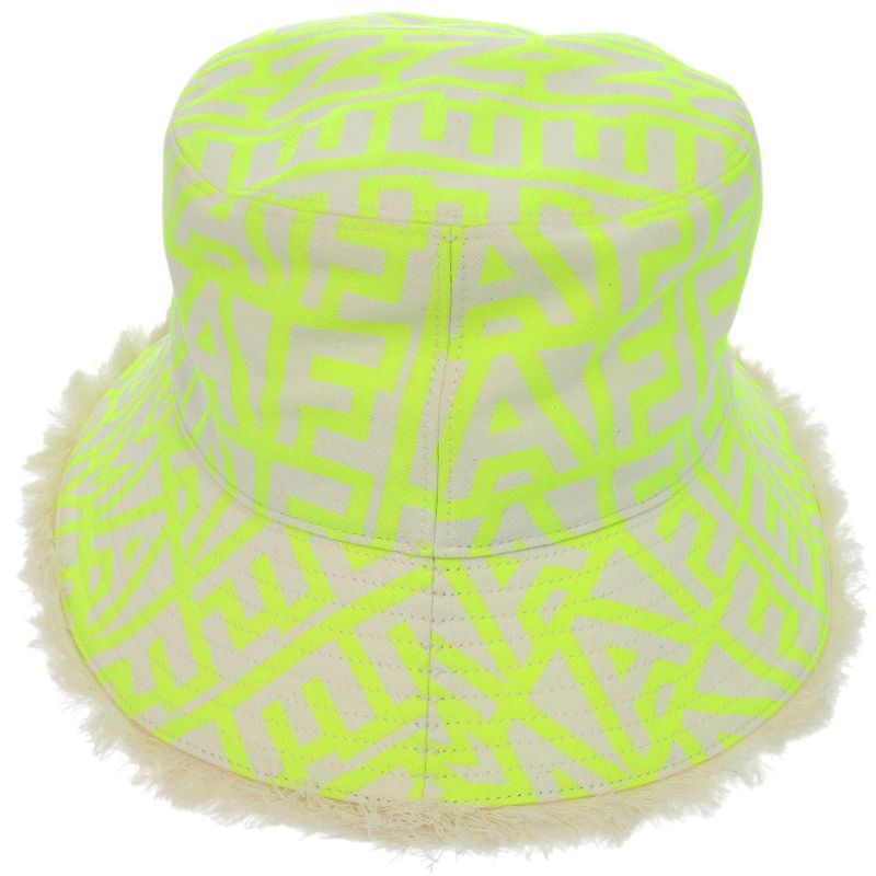 Fendi Marc Jacobs Collaboration Bucket Hat Cotton Polyester Neon Yellow Hat