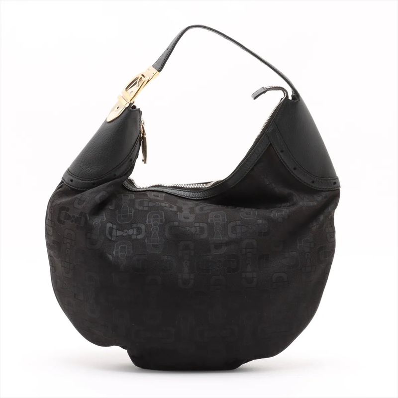 Gucci Horsebit Pattern Hobo 145764 Leather Shoulder Bag Shoulder Hand Genuine