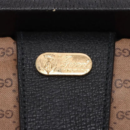 Gucci Old Leather Attache Case Hard Case Document Bag Business Travel Black A4