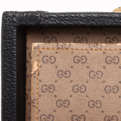 Gucci Old Leather Attache Case Hard Case Document Bag Business Travel Black A4