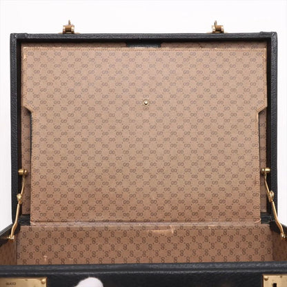Gucci Old Leather Attache Case Hard Case Document Bag Business Travel Black A4