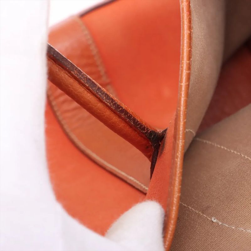 Hermes □I Mark Garden Party PM Leather Tote Bag Shoulder Orange Genuine Leather