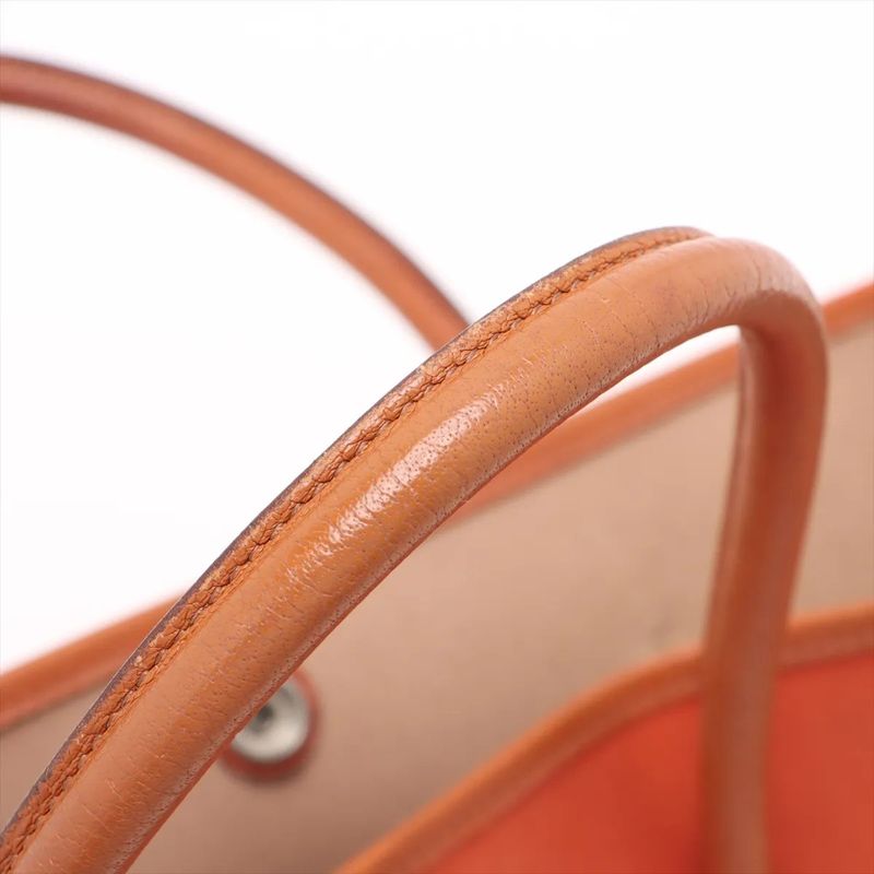 Hermes □I Mark Garden Party PM Leather Tote Bag Shoulder Orange Genuine Leather