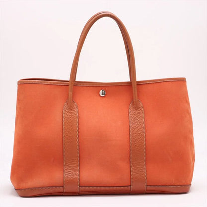 Hermes □I Mark Garden Party PM Leather Tote Bag Shoulder Orange Genuine Leather