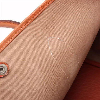 Hermes □I Mark Garden Party PM Leather Tote Bag Shoulder Orange Genuine Leather