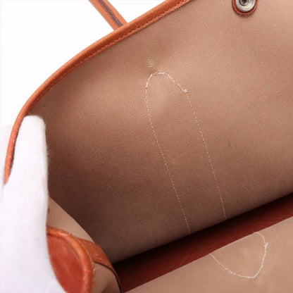 Hermes □I Mark Garden Party PM Leather Tote Bag Shoulder Orange Genuine Leather