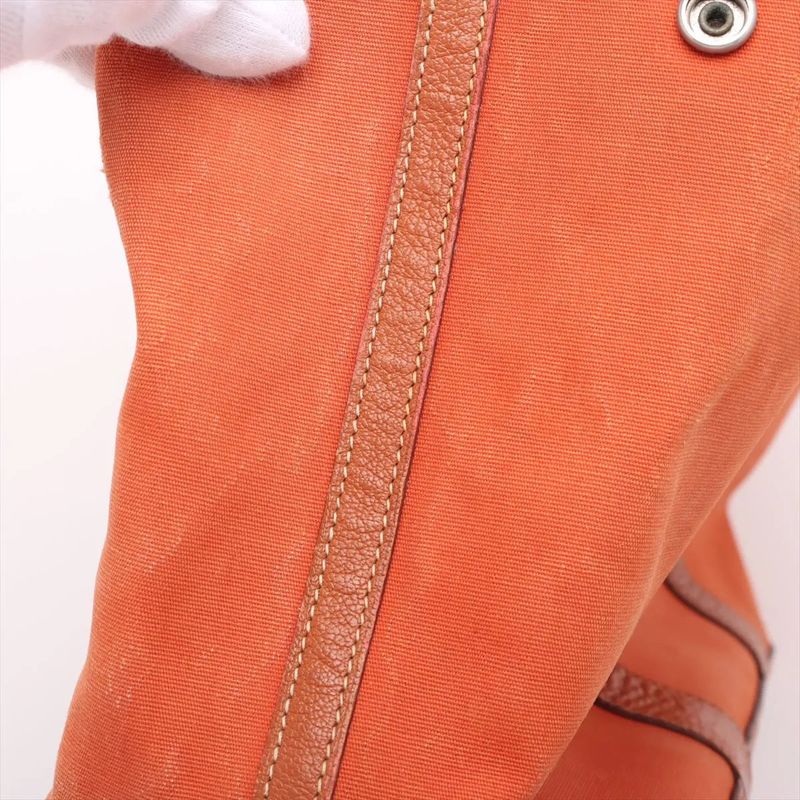 Hermes □I Mark Garden Party PM Leather Tote Bag Shoulder Orange Genuine Leather