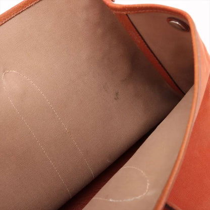 Hermes □I Mark Garden Party PM Leather Tote Bag Shoulder Orange Genuine Leather