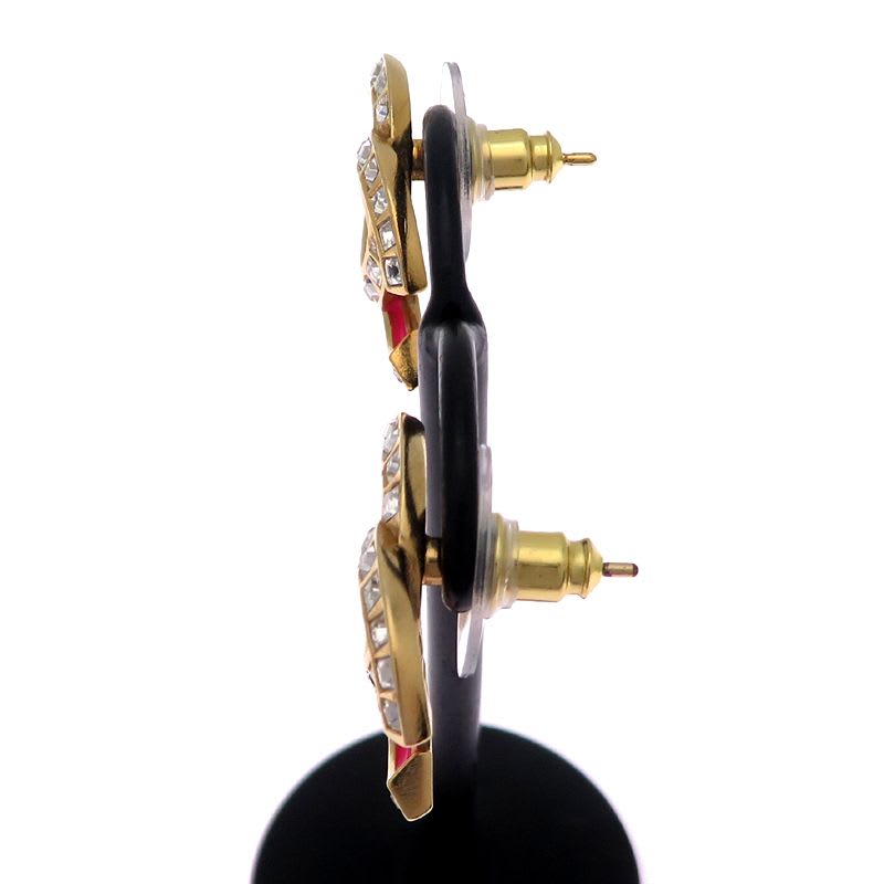 Chanel Tricolor Crystal Embellished Earrings