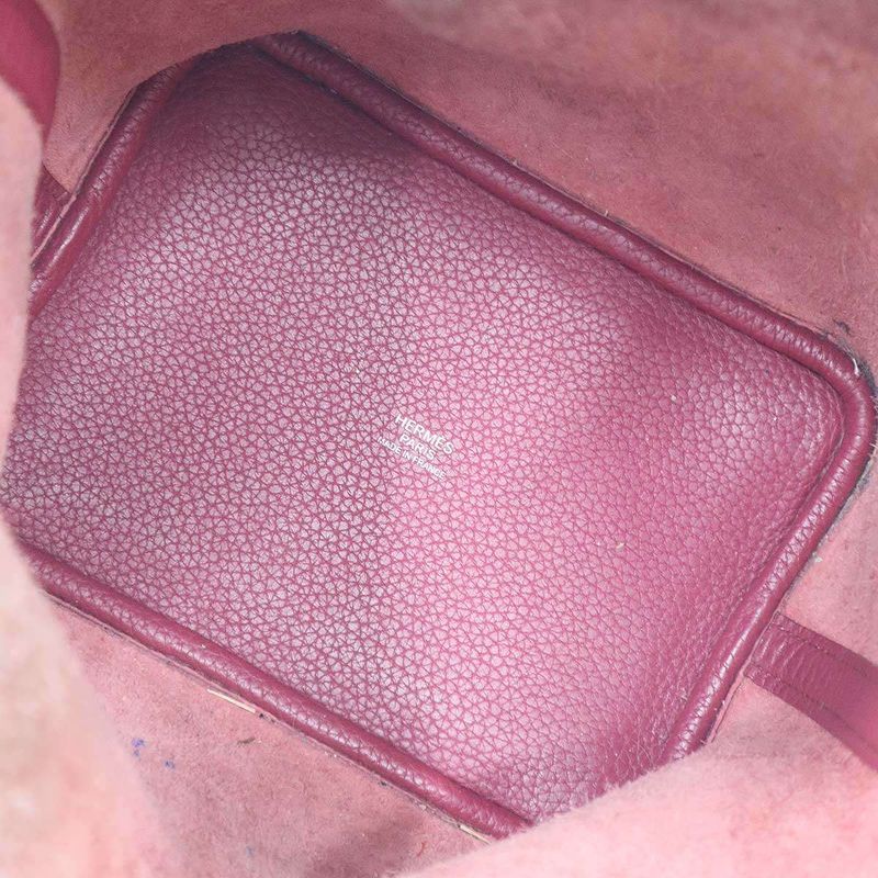 Hermes 2015 Picotin Loc PM Picotin Loc Leather Handbag Red