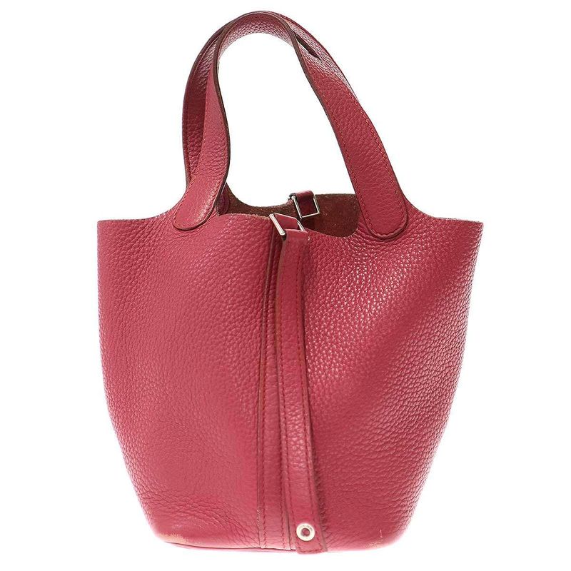 Hermes 2015 Picotin Loc PM Picotin Loc Leather Handbag Red