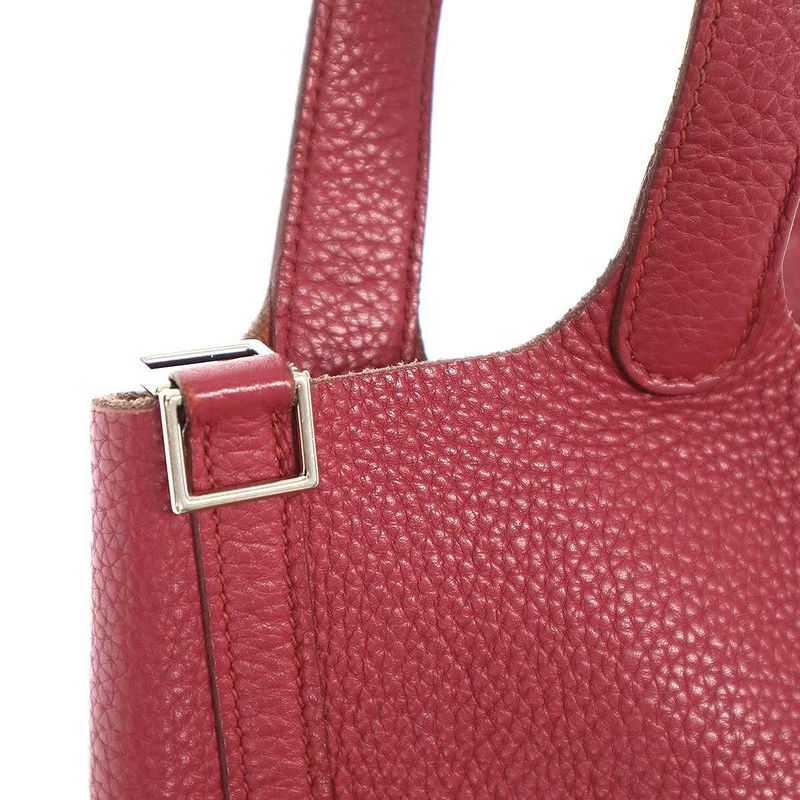 Hermes 2015 Picotin Loc PM Picotin Loc Leather Handbag Red