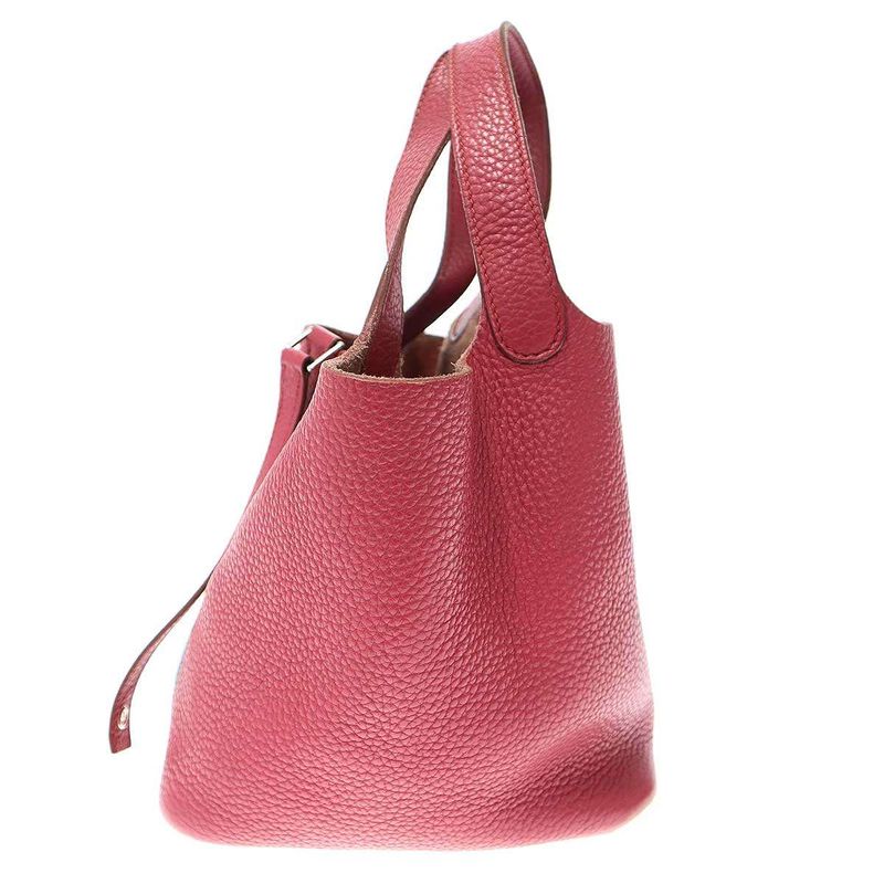 Hermes 2015 Picotin Loc PM Picotin Loc Leather Handbag Red