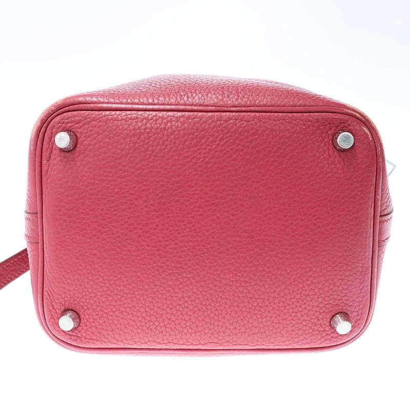 Hermes 2015 Picotin Loc PM Picotin Loc Leather Handbag Red