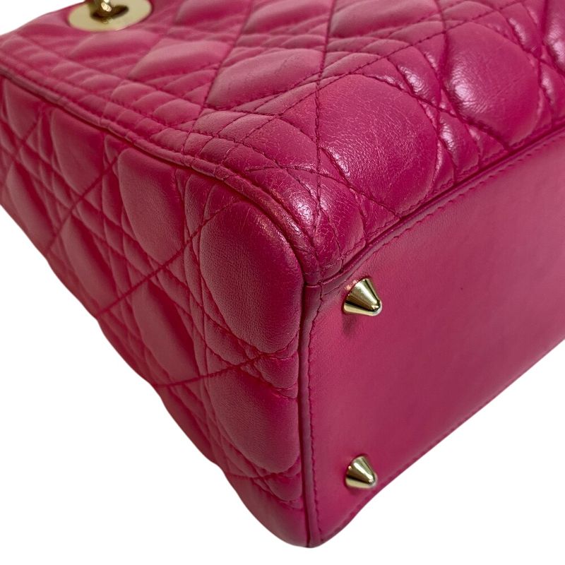 Christian Dior 2way Shoulder Lady Dior Handbag Pink Women