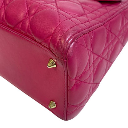 Christian Dior 2way Shoulder Lady Dior Handbag Pink Women