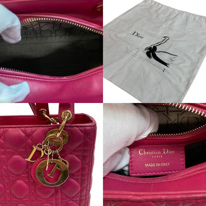 Christian Dior 2way Shoulder Lady Dior Handbag Pink Women