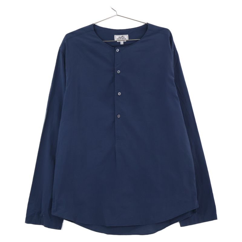 Hermes 21ss 11-5610 Cotton Shell Button Seersucker No Collar