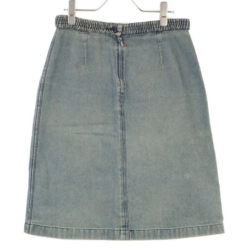 Chanel 01p P17116v09672 Coco Mark Button Denim Skirt 38