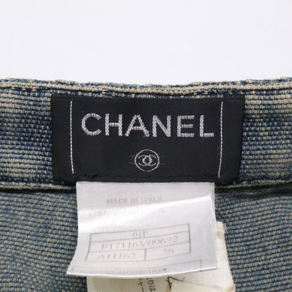 Chanel 01p P17116v09672 Coco Mark Button Denim Skirt 38