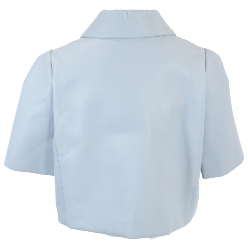 Loewe Bonded Lamb Leather Cropped Shirt 40