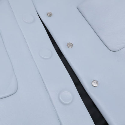 Loewe Bonded Lamb Leather Cropped Shirt 40