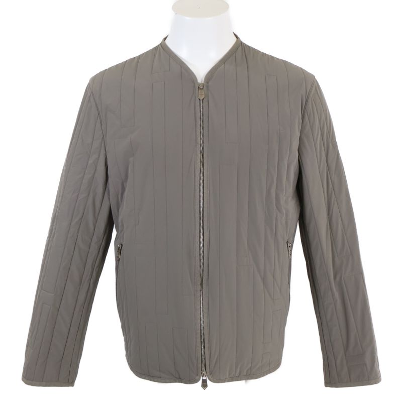 Hermes Nylon H Motif W-Zip Collarless Quilted Jacket 48