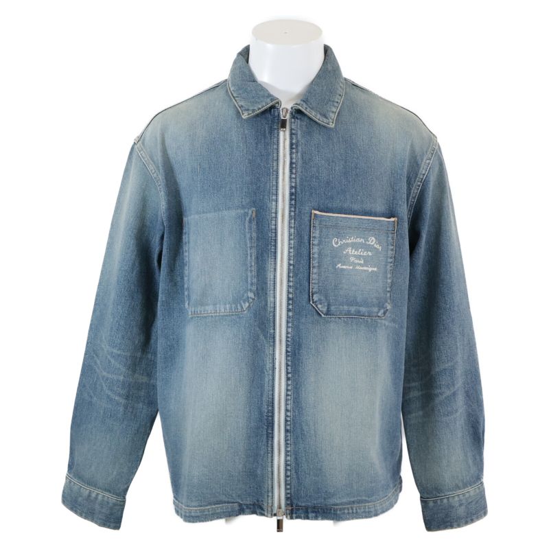 Dior Atelier Back Logo Embroidery Zip-Up Denim