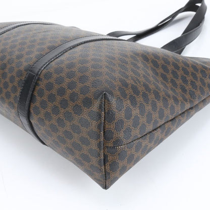 Celine Triomphe Macadam Leather Tote Bag Shoulder Hand A4 Black Women's CEE