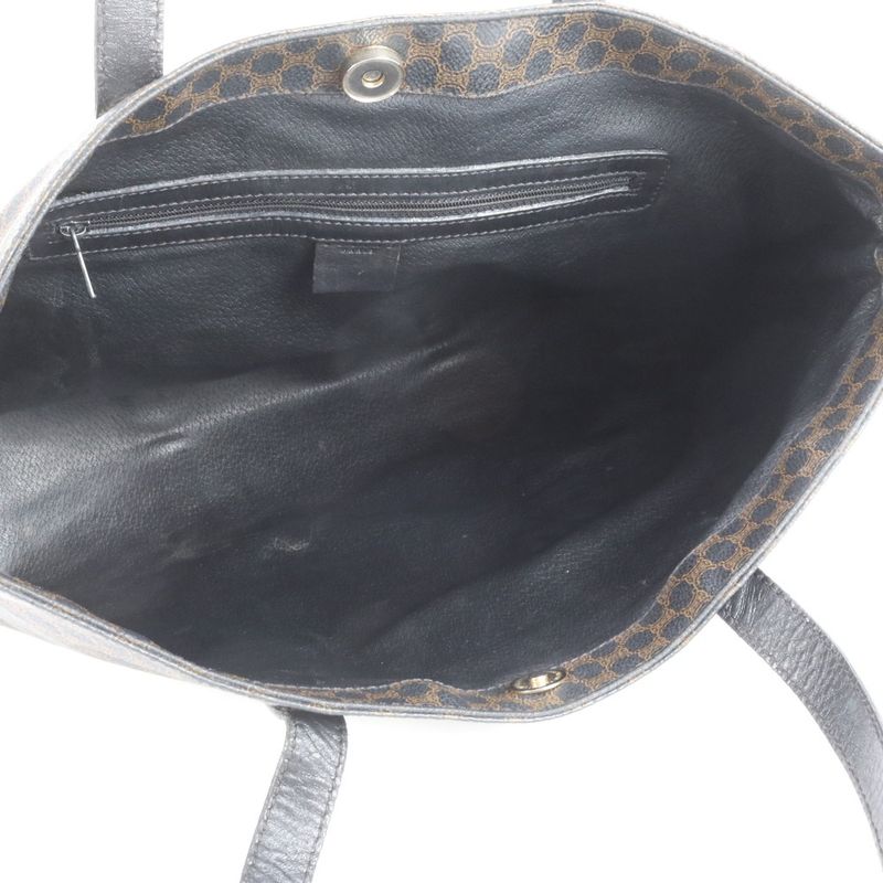 Celine Triomphe Macadam Leather Tote Bag Shoulder Hand A4 Black Women's CEE
