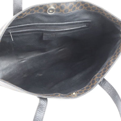 Celine Triomphe Macadam Leather Tote Bag Shoulder Hand A4 Black Women's CEE