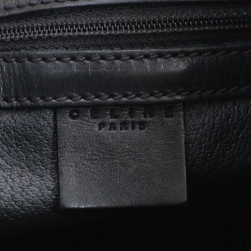 Celine Triomphe Macadam Leather Tote Bag Shoulder Hand A4 Black Women's CEE
