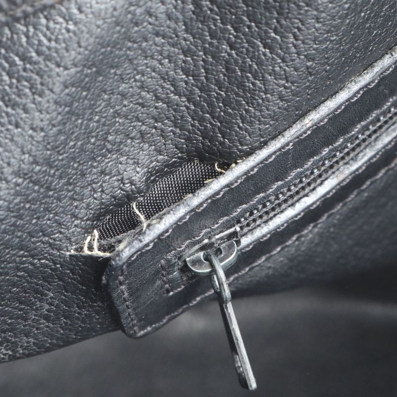 Celine Triomphe Macadam Leather Tote Bag Shoulder Hand A4 Black Women's CEE