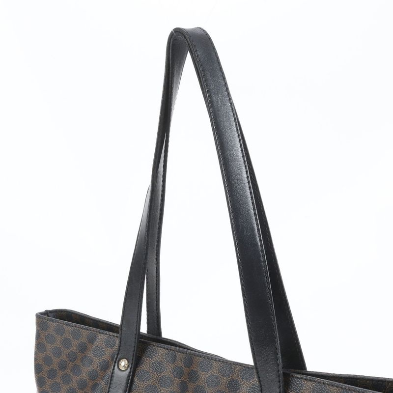 Celine Triomphe Macadam Leather Tote Bag Shoulder Hand A4 Black Women's CEE