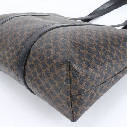 Celine Triomphe Macadam Leather Tote Bag Shoulder Hand A4 Black Women's CEE