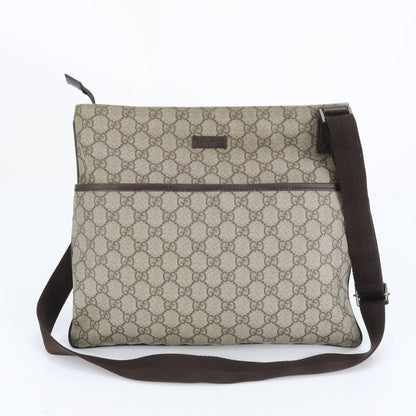 Gucci GG Supreme Leather Shoulder Bag Crossbody Messenger 141198 Brown Men CEE