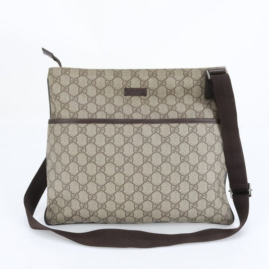 Gucci GG Supreme Leather Shoulder Bag Crossbody Messenger 141198 Brown Men CEE