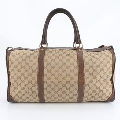 Vintage Old Gucci GG Canvas Leather Boston Bag Business Travel Tote Business