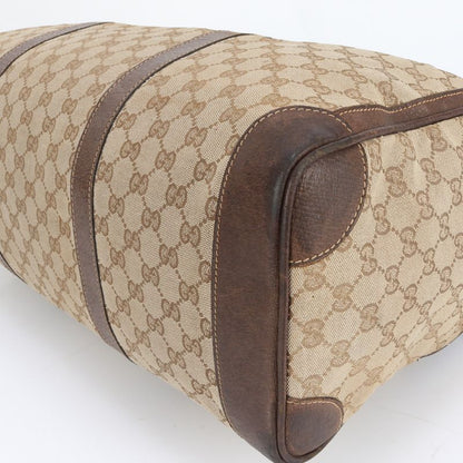 Vintage Old Gucci GG Canvas Leather Boston Bag Business Travel Tote Business