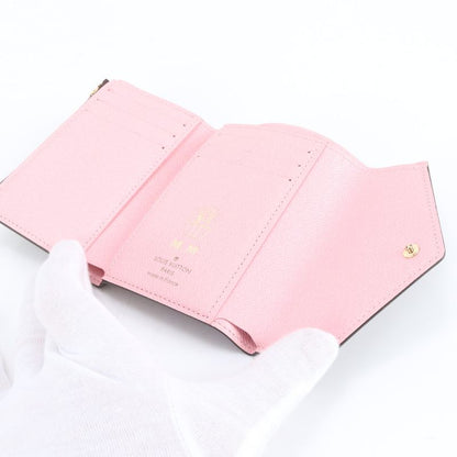 Louis Vuitton Damier Portefeuille Victorine Studded N60477 Leather Fold Wallet