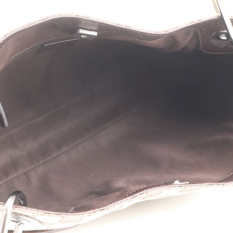 Gucci GG Canvas Eclipse Leather Tote Bag Shoulder 121023 Brown Women's CEE