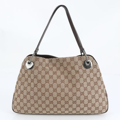 Gucci GG Canvas Eclipse Leather Tote Bag Shoulder 121023 Brown Women's CEE