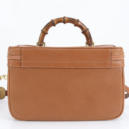 Vintage Gucci Bamboo Vanity Leather 2WAY Shoulder Bag Crossbody 013 122 2491