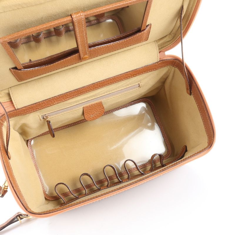 Vintage Gucci Bamboo Vanity Leather 2WAY Shoulder Bag Crossbody 013 122 2491