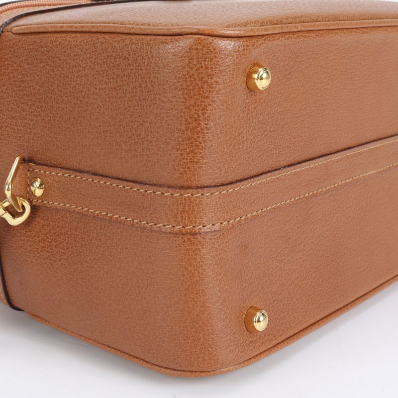 Vintage Gucci Bamboo Vanity Leather 2WAY Shoulder Bag Crossbody 013 122 2491