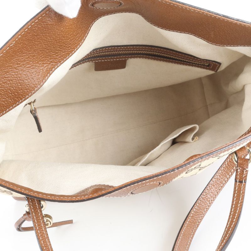 Gucci GG Canvas Bree 353120 Leather 2WAY Shoulder Bag Crossbody Hand Tote A4