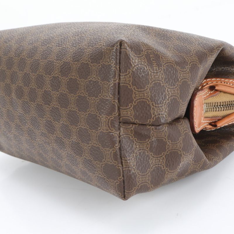 Vintage Celine Macadam Triomphe Leather Clutch Bag Hand Second Pouch Women's