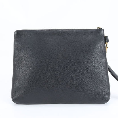 Gucci Logo Leather Second Bag Clutch Pouch 572770 Black Commuter Business A4