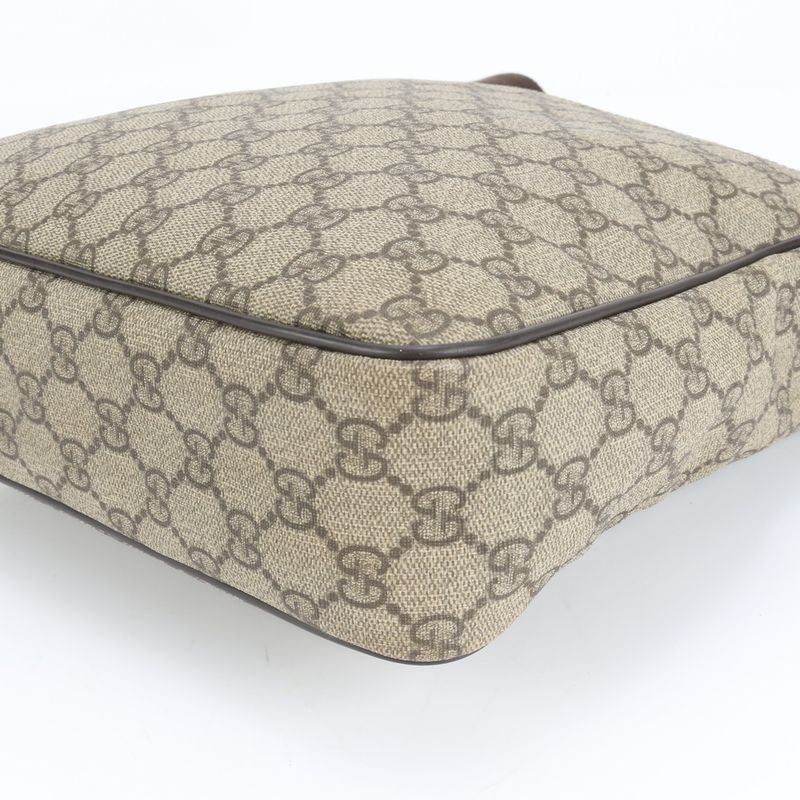 Gucci GG Supreme Leather Shoulder Bag Crossbody Messenger 201448 Brown Fashionab