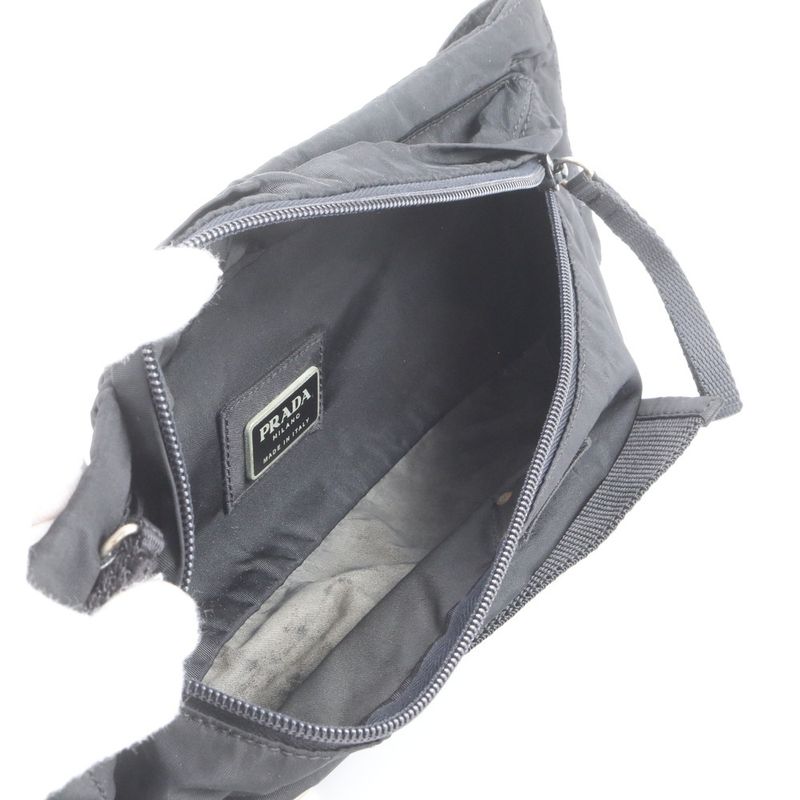 Prada Tessuto Nylon Triangle Logo 2WAY Body Bag Crossbody Body Waist Pouch Men